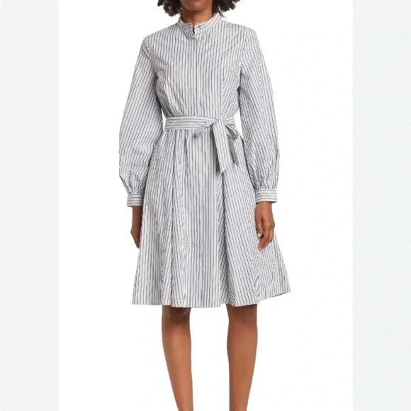 Calvin Klein Dresses & Skirts - Calvin Klein Striped Shirt Dress 100% Cotton White and Gray Size 14